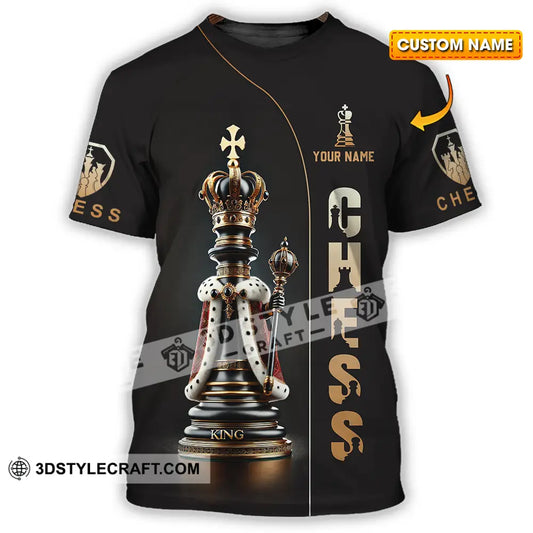 Unisex Shirt - Custom Text Golden Chess T-Shirt