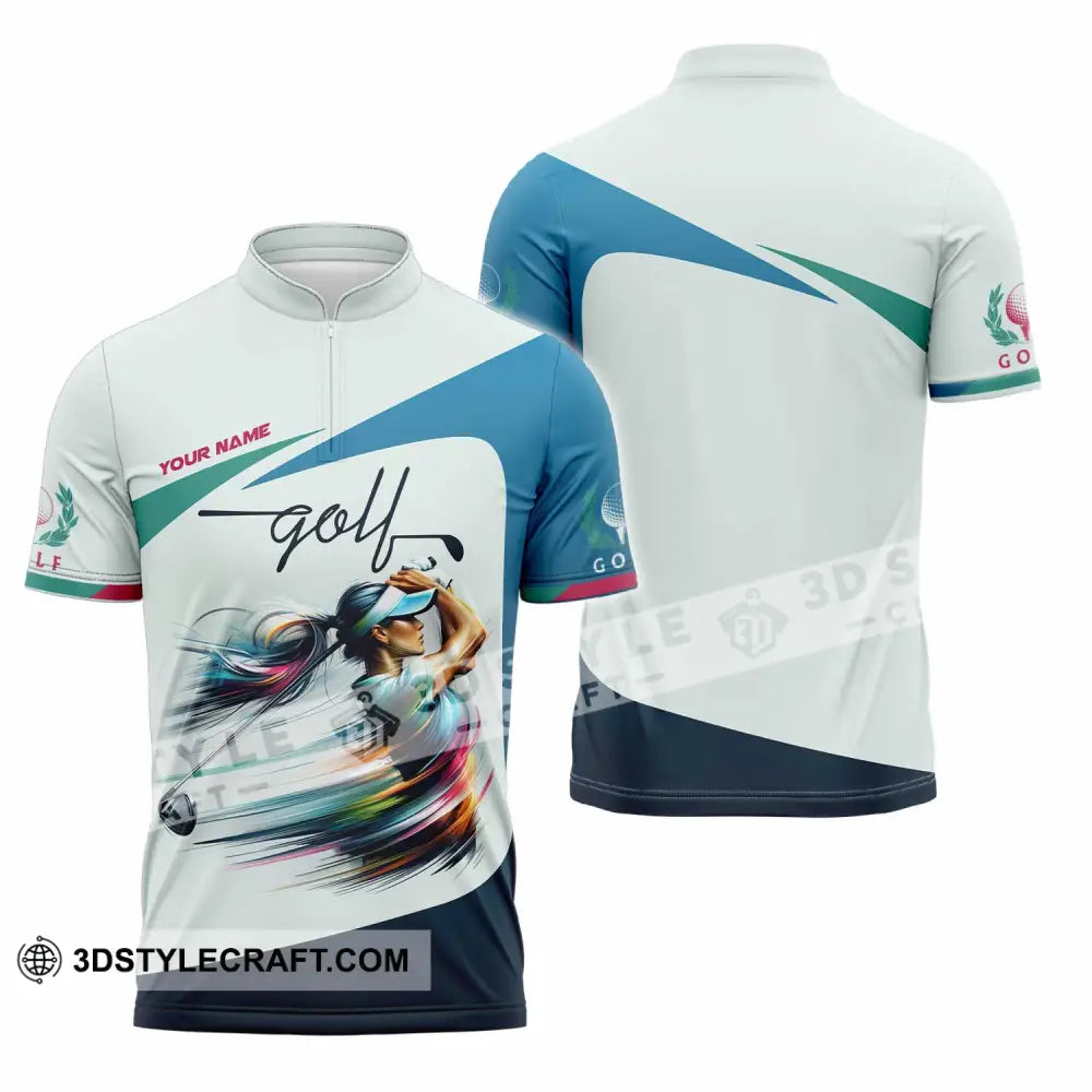 Unisex Shirt - Custom Text Shirt Golf Shirt Zipper Polo Shirt / S T-shirt