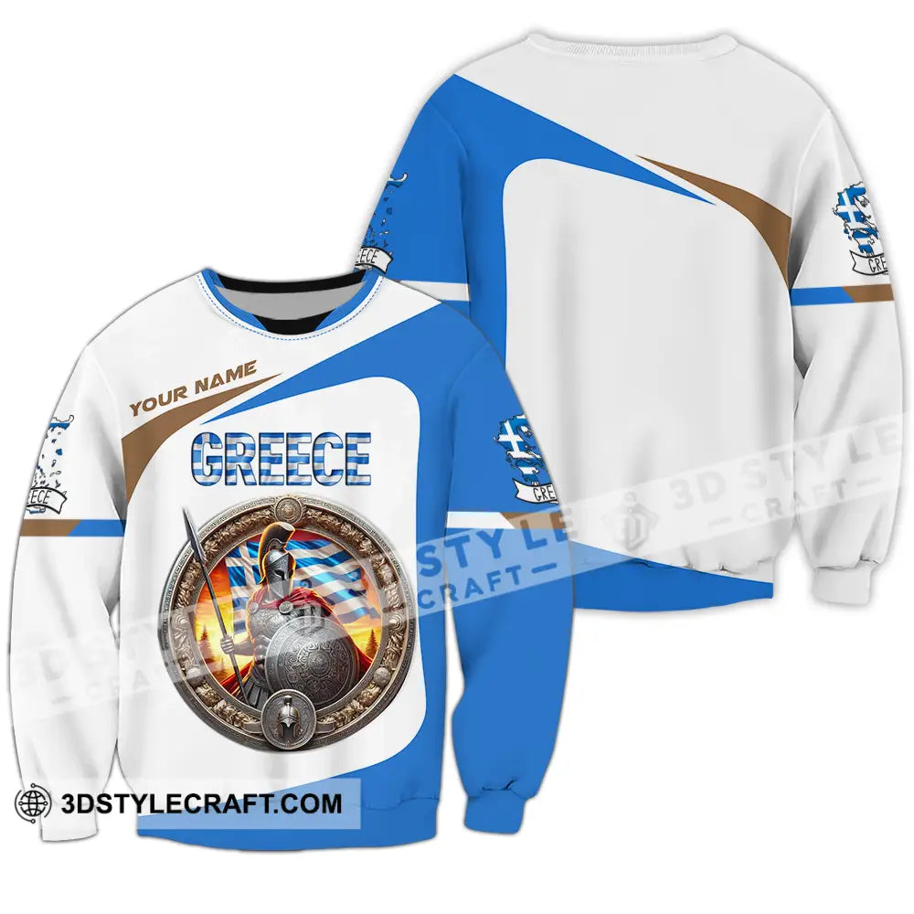 Unisex Shirt - Custom Text Greece Long Sleeve / S T-Shirt