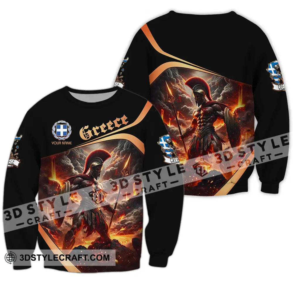 Unisex Shirt - Custom Text Greece Long Sleeve / S T-Shirt