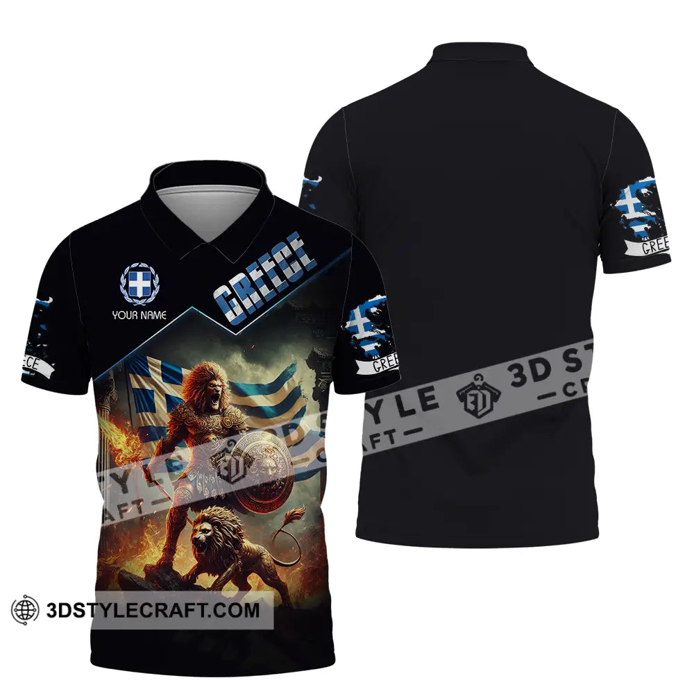 Unisex Shirt - Custom Text Greece Polo / S T-Shirt