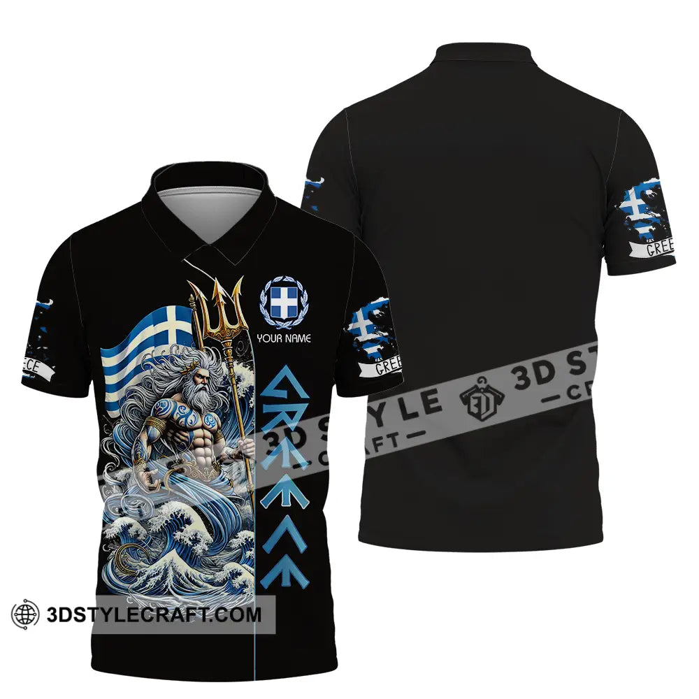 Unisex Shirt - Custom Text Greece Polo / S T-Shirt