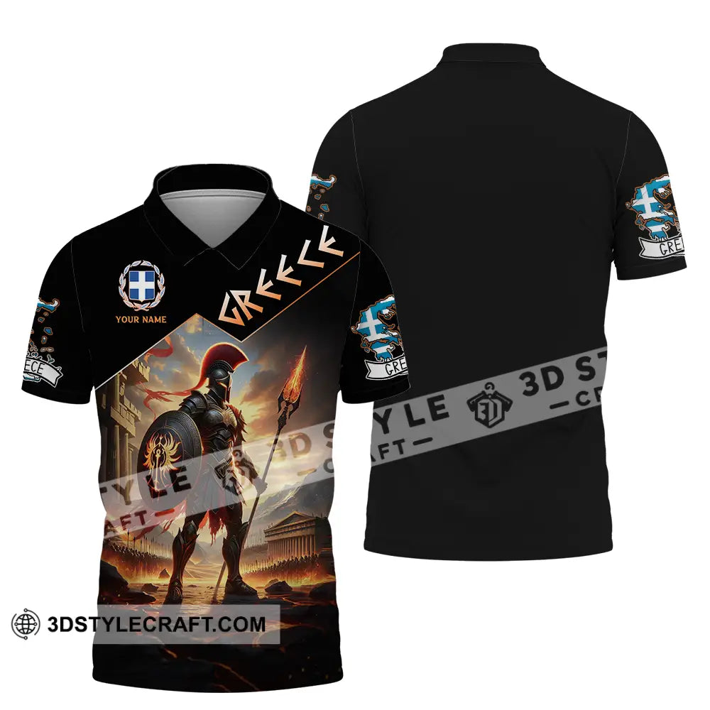 Unisex Shirt - Custom Text Greece Polo / S T-Shirt