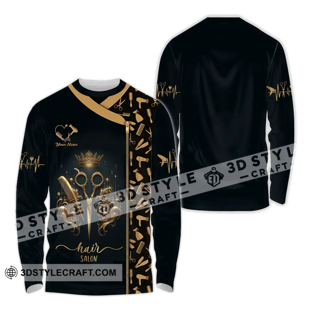 Unisex Shirt - Custom Text Hair Salon Long Sleeve / S T-Shirt
