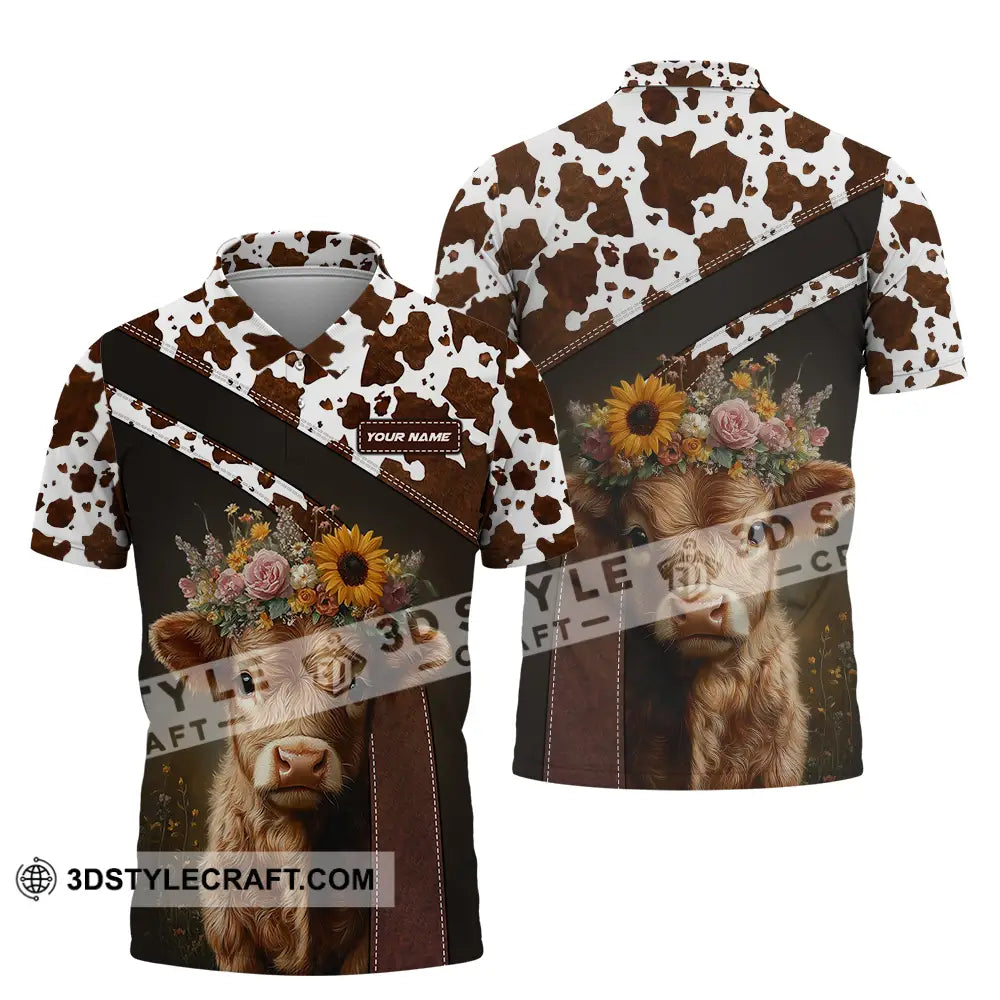 Unisex Shirt - Custom Text Shirt Highland Cow Shirt Polo Shirt / S T-shirt