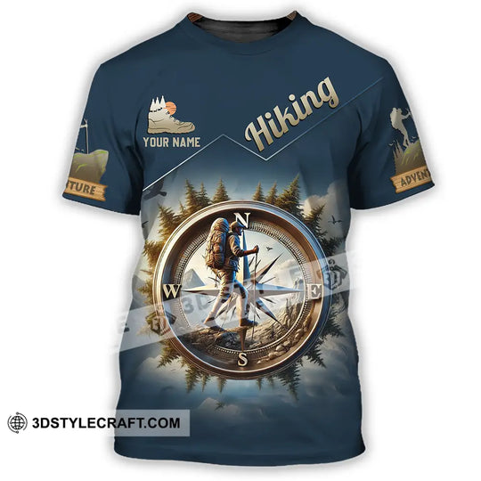 Unisex Shirt - Custom Text Shirt Hiking Compass style option 1