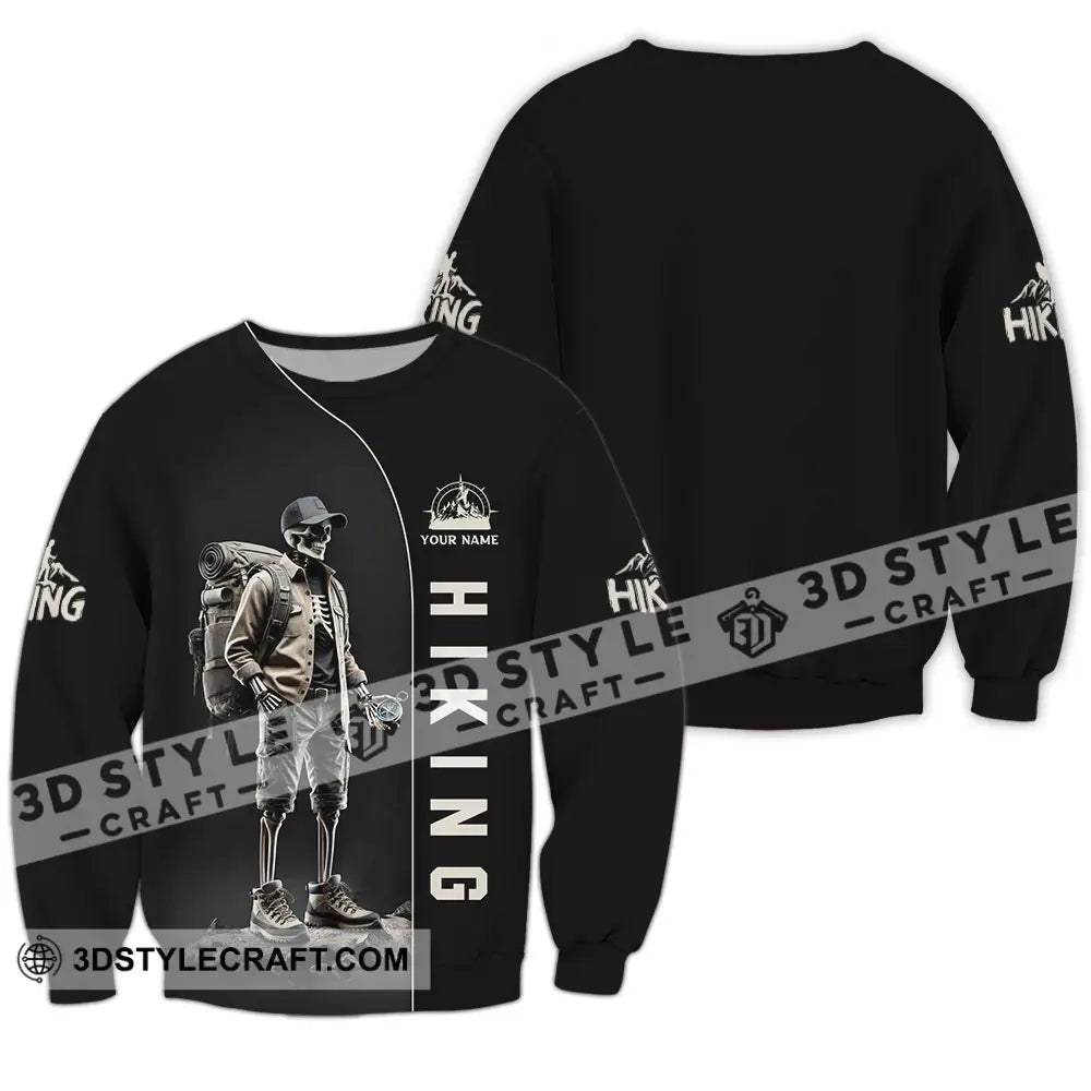 Unisex Shirt - Custom Text Hiking Long Sleeve / S T-Shirt