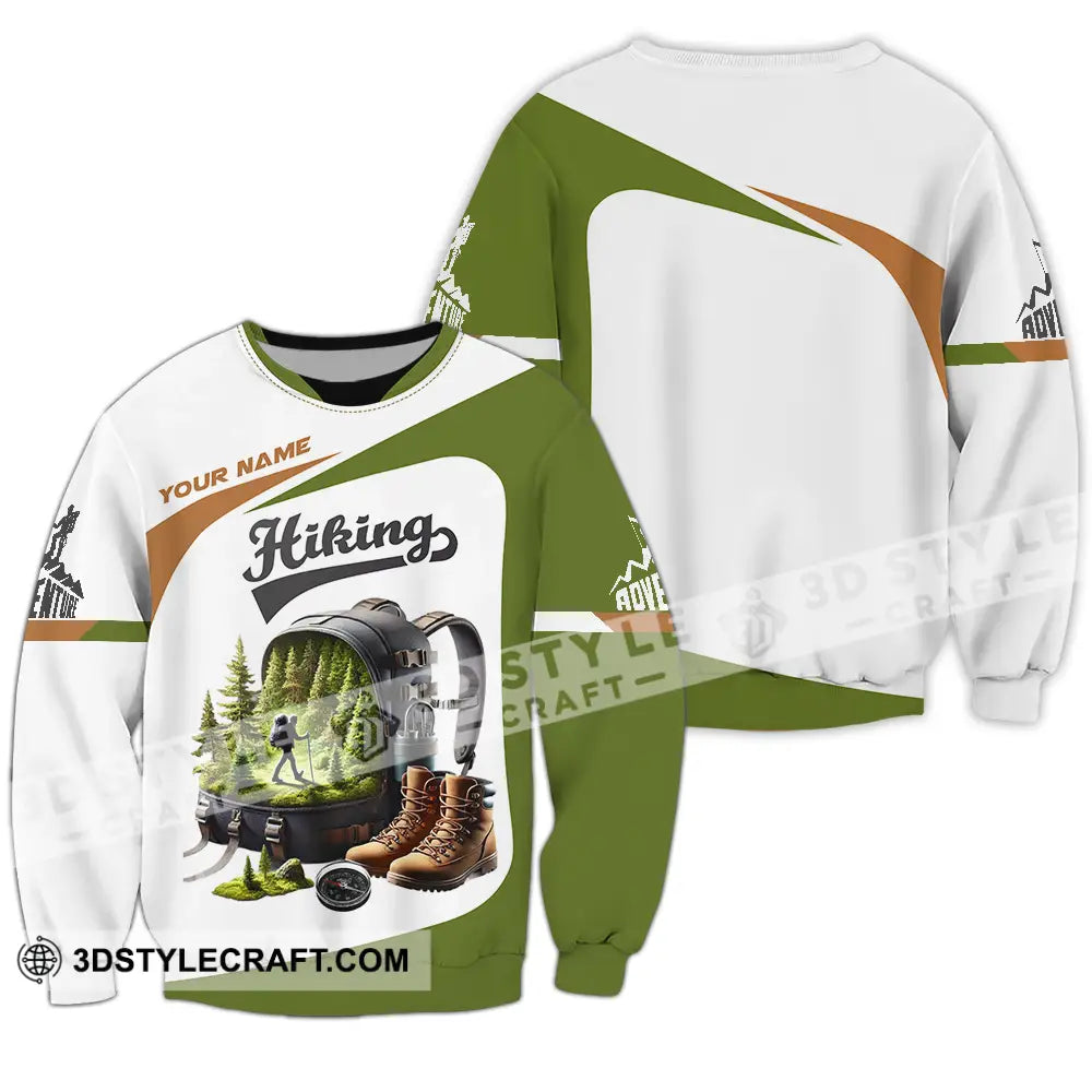 Unisex Shirt - Custom Text Hiking Long Sleeve / S T-Shirt