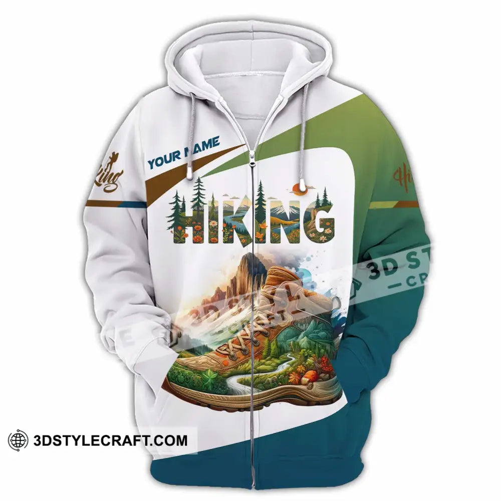 Unisex Shirt - Custom Text Shirt Hiking Shirt Zipper Hoodie / S T-shirt