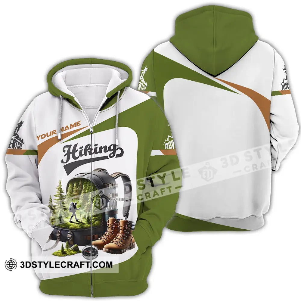 Unisex Shirt - Custom Text Hiking Zipper Hoodie / S T-Shirt