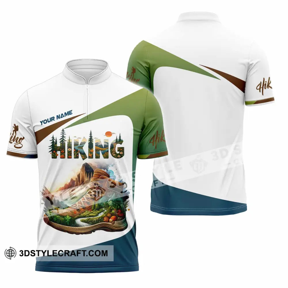 Unisex Shirt - Custom Text Shirt Hiking Shirt Zipper Polo Shirt / S T-shirt