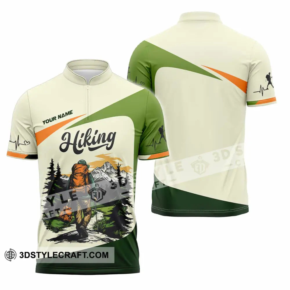 Unisex Shirt - Custom Text Shirt Hiking Shirt Zipper Polo Shirt / S T-shirt