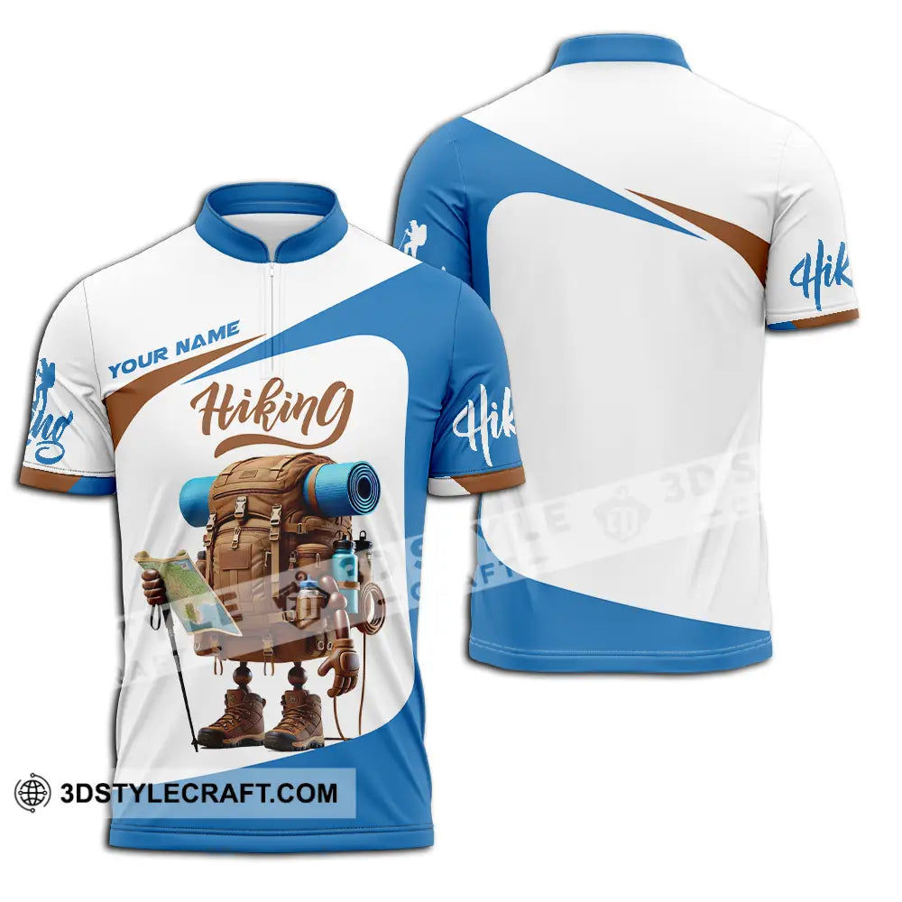 Unisex Shirt - Custom Text Hiking Zipper Polo / S T-Shirt