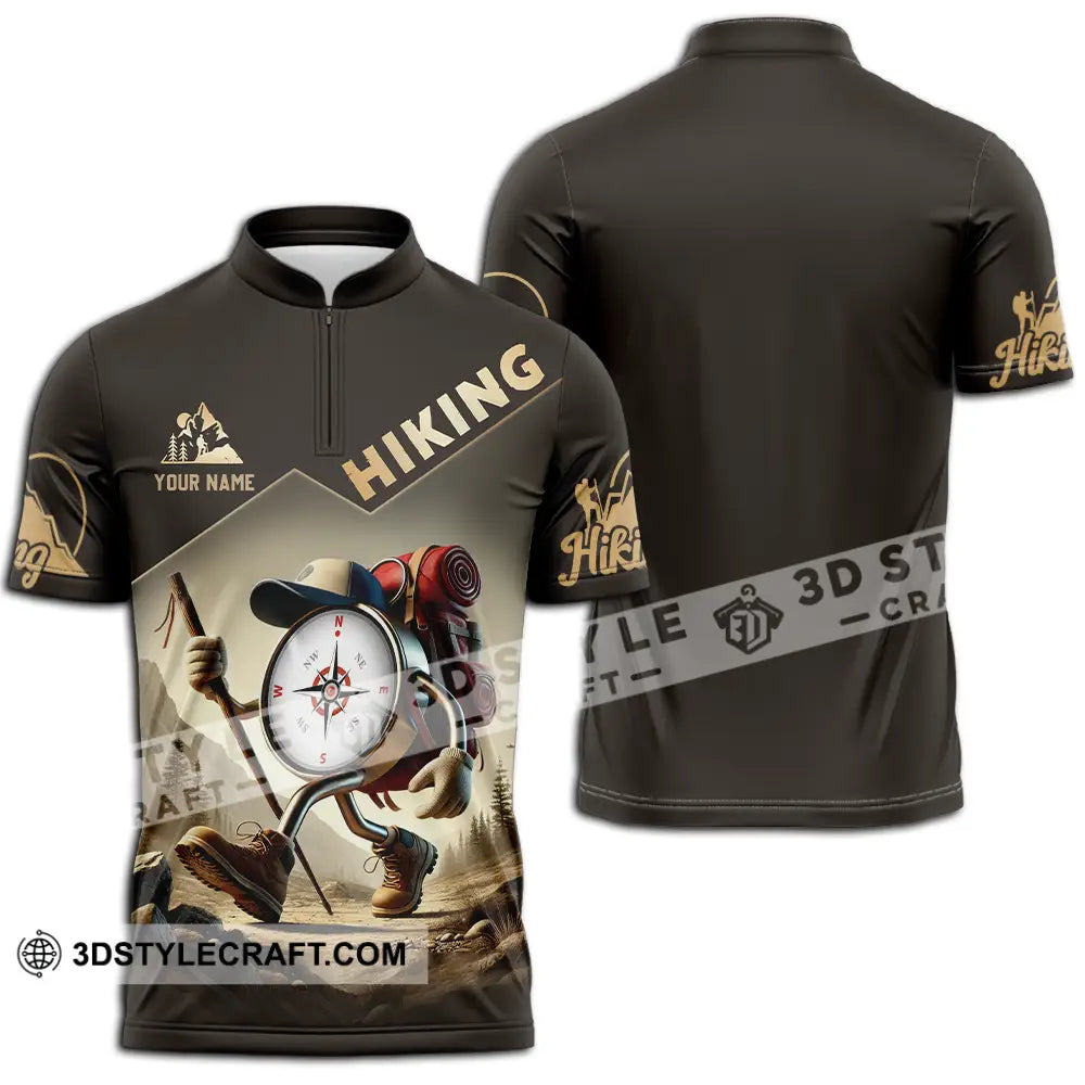 Unisex Shirt - Custom Text Shirt Hiking Shirt Zipper Polo Shirt / S T-shirt