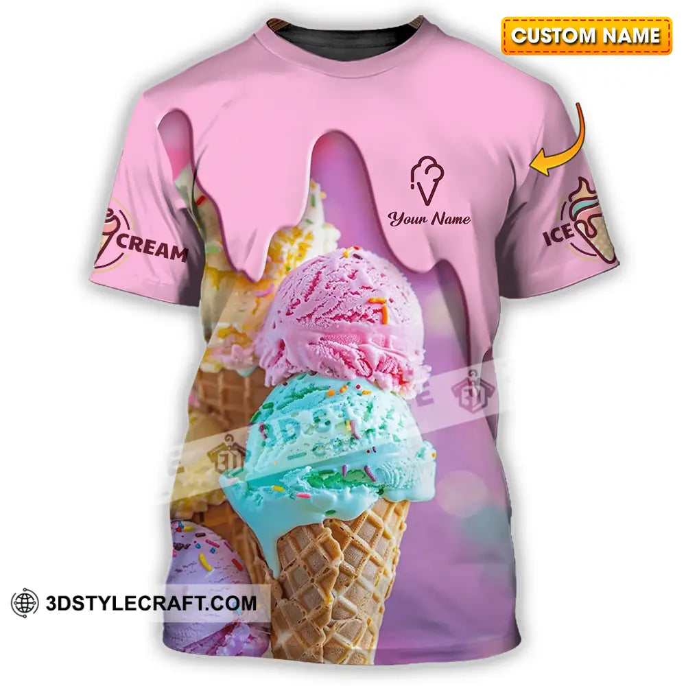 Unisex Shirt - Custom Text Shirt Ice Cream Shirt T-shirt
