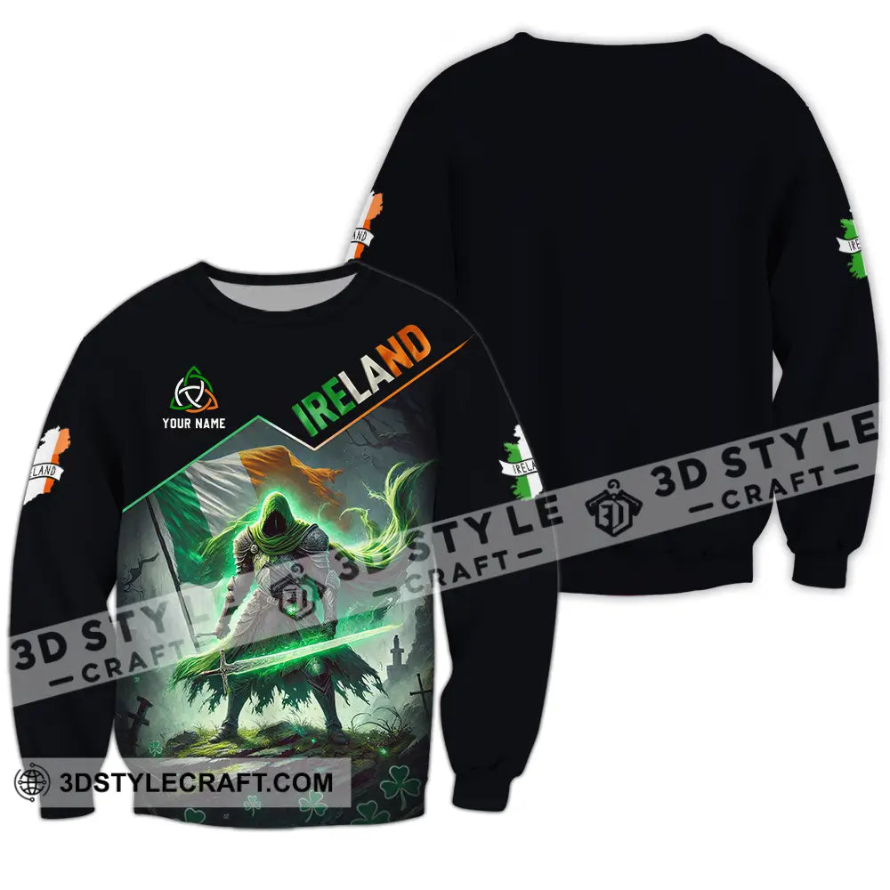 Unisex Shirt - Custom Text Ireland Long Sleeve / S T-Shirt