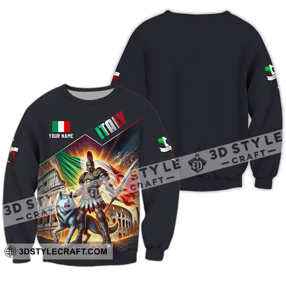 Unisex Shirt - Custom Text Shirt Italy Shirt Long Sleeve / S T-shirt