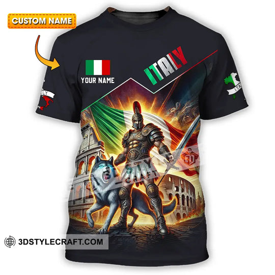 Unisex Shirt - Custom Text Shirt, Italy Shirt style option 1