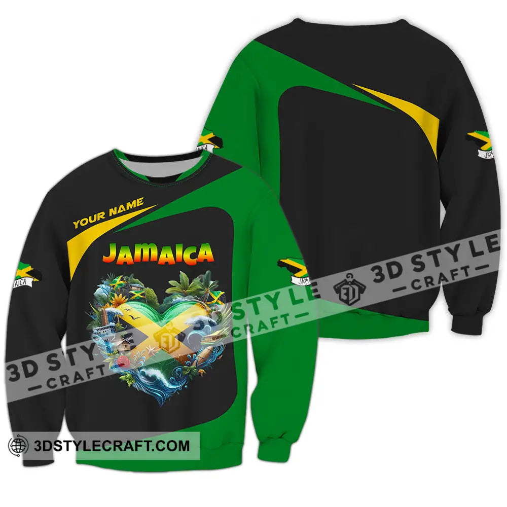 Unisex Shirt - Custom Text Jamaica Long Sleeve / S T-Shirt