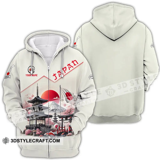 Unisex Shirt - Custom Text Japan Zipper Hoodie / S T-Shirt