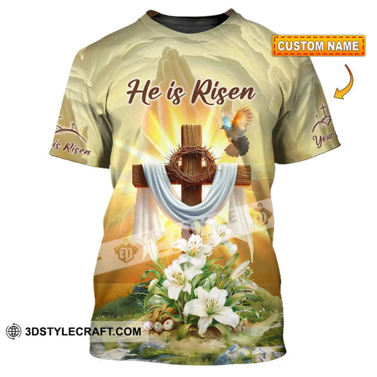 Unisex Shirt - Custom Text Jesus He Is Risen T-Shirt