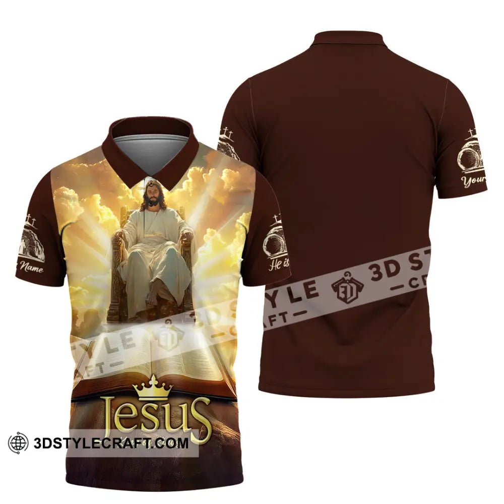 Unisex Shirt - Custom Text Jesus King Of Kings Polo / S T-Shirt