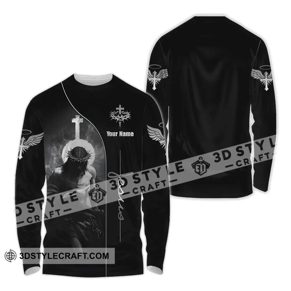 Unisex Shirt - Custom Text Jesus Long Sleeve / S T-Shirt