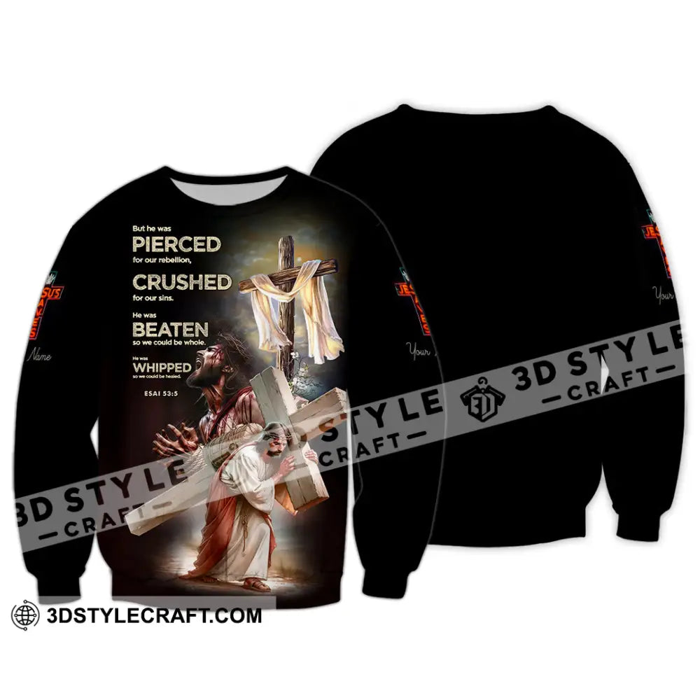 Unisex Shirt - Custom Text Jesus Saves Long Sleeve / S T-Shirt