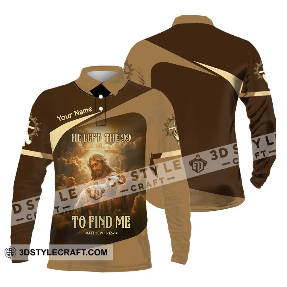 Unisex Shirt - Custom Text Jesus To Find Me Long Sleeve Polo / S T-Shirt