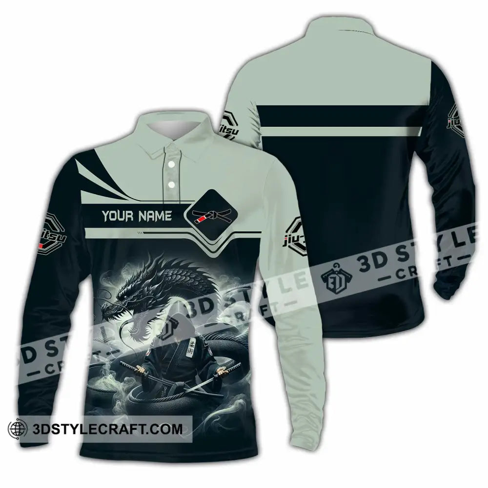 Unisex Shirt - Custom Text Shirt Jiu Jitsu Long Sleeve Polo / S T-shirt