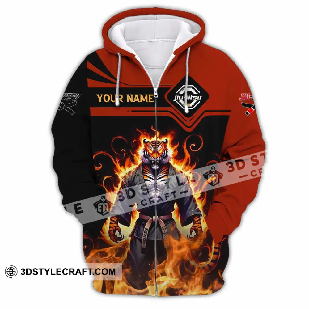Unisex Shirt - Custom Text Shirt Jiu Jitsu Shirt Zipper Hoodie / S T-shirt