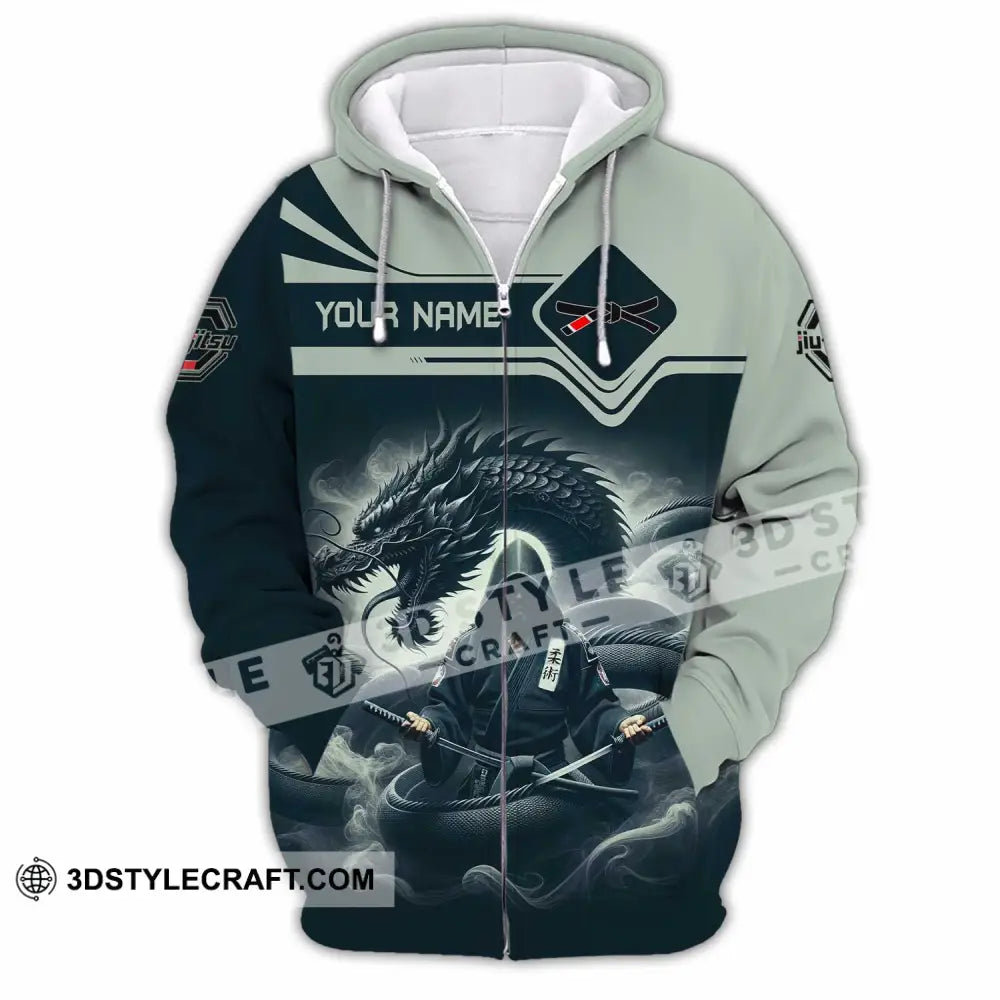 Unisex Shirt - Custom Text Shirt Jiu Jitsu Zipper Hoodie / S T-shirt