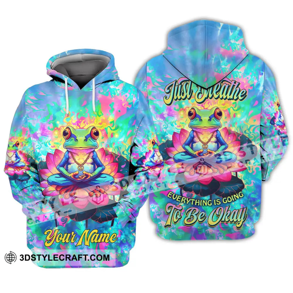 Unisex Shirt - Custom Text Shirt Just Breathe Everything Is Going To Be Okay Hippie Shirt Hoodie / S T-shirt