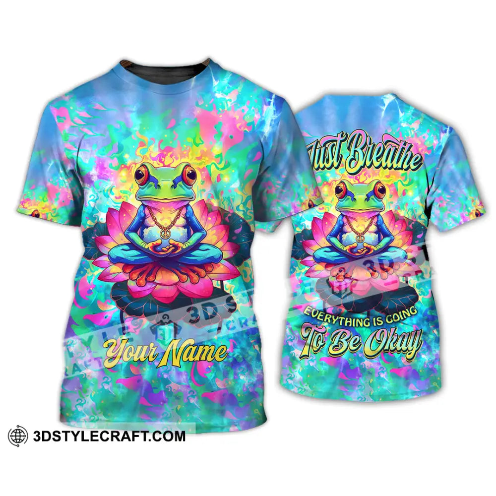 Unisex Shirt - Custom Text Shirt Just Breathe Everything Is Going To Be Okay Hippie Shirt T-Shirt / S T-shirt