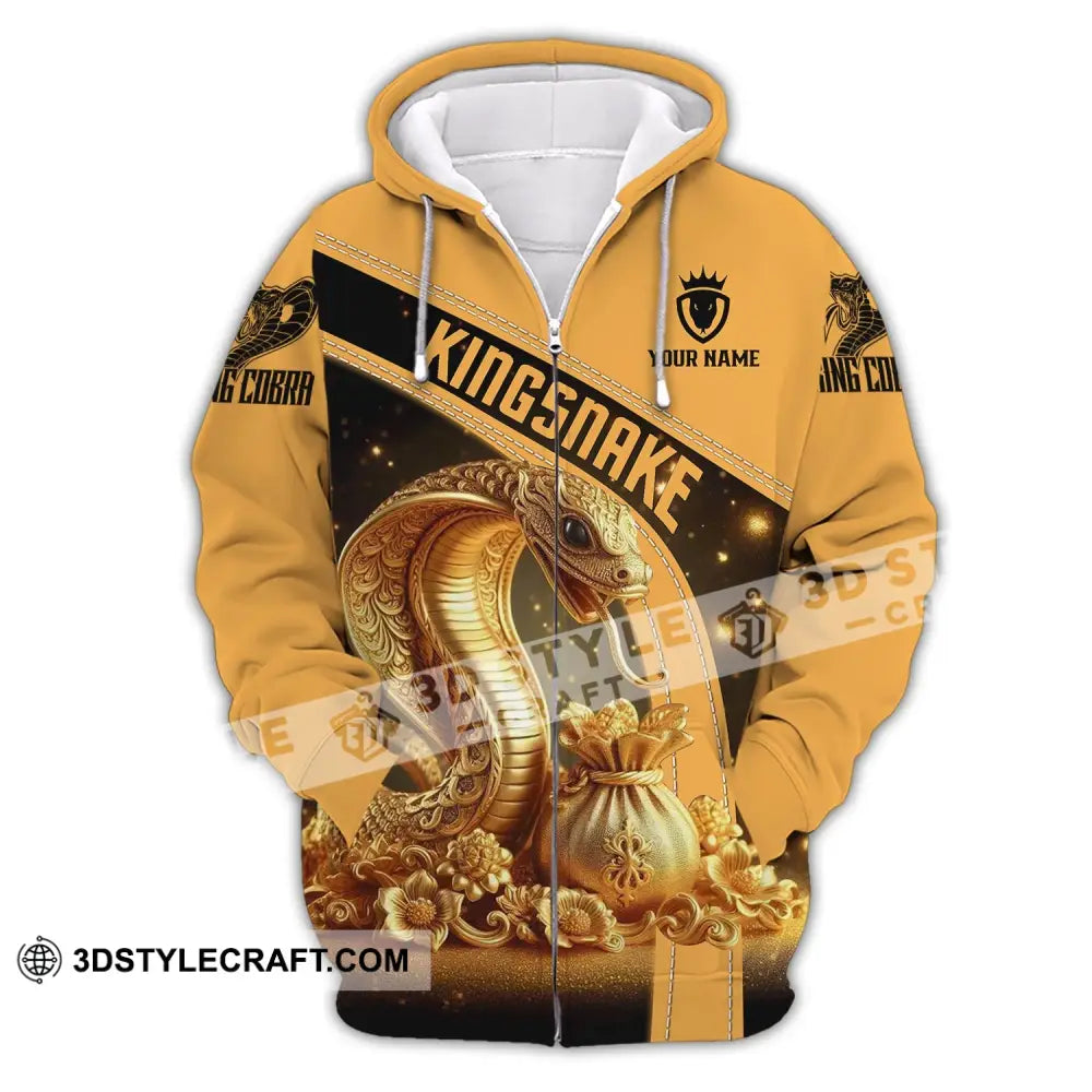 Unisex Shirt - Custom Text King Snake Zipper Hoodie / S T-Shirt