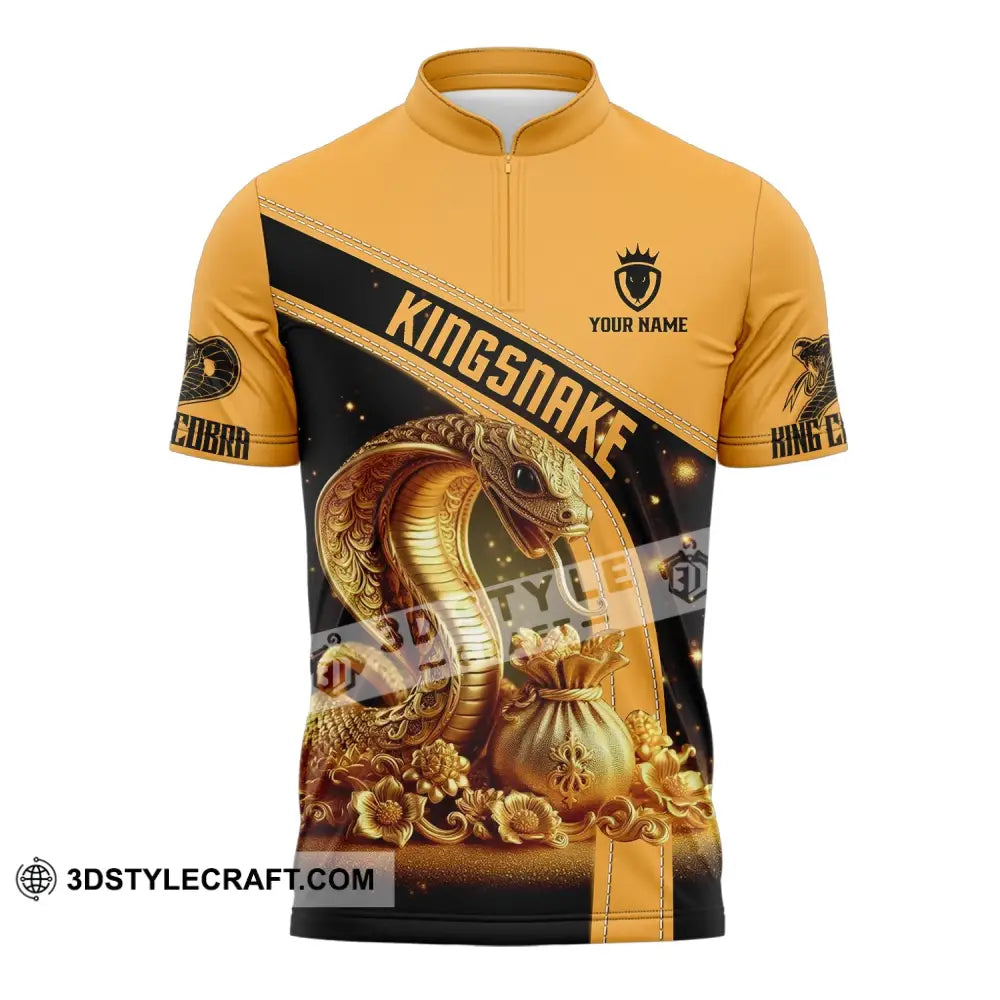 Unisex Shirt - Custom Text King Snake Zipper Polo / S T-Shirt