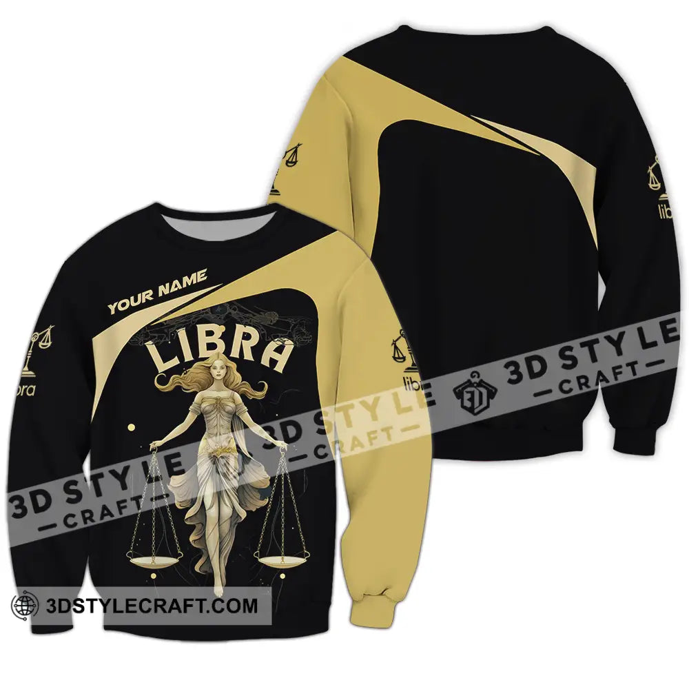 Unisex Shirt - Custom Text Libra Long Sleeve / S T-Shirt