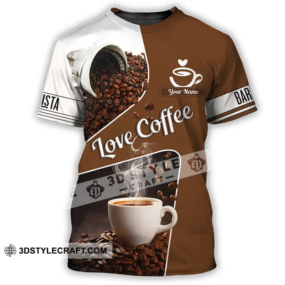 Unisex Shirt - Custom Text Shirt Love Coffee Shirt T-Shirt / S T-shirt