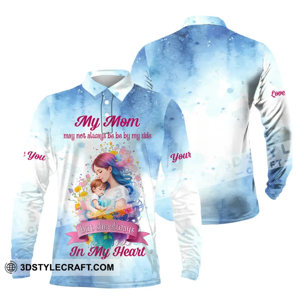 Unisex Shirt - Custom Text Shirt Love Mom Shirt Mother’s Day Gift Long Sleeve Polo / S T-shirt