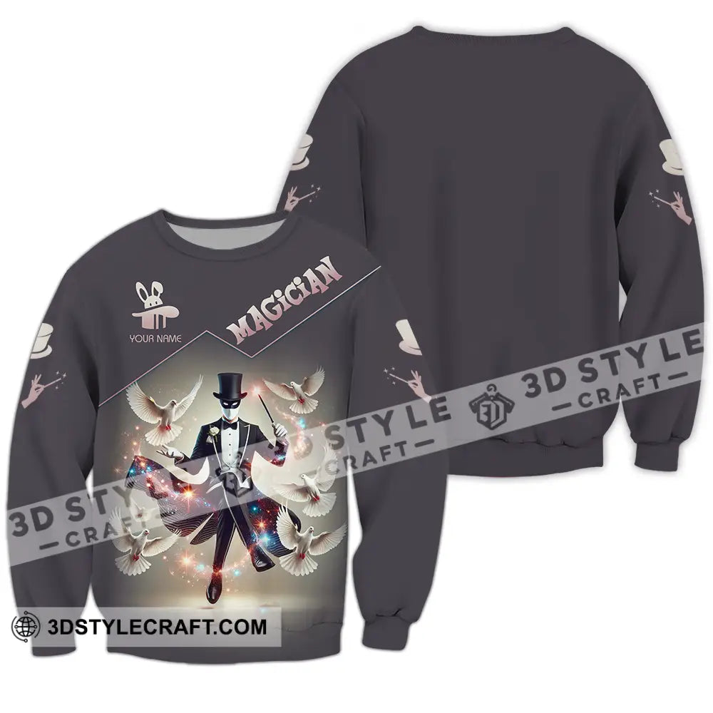 Unisex Shirt - Custom Text Magician Long Sleeve / S T-Shirt
