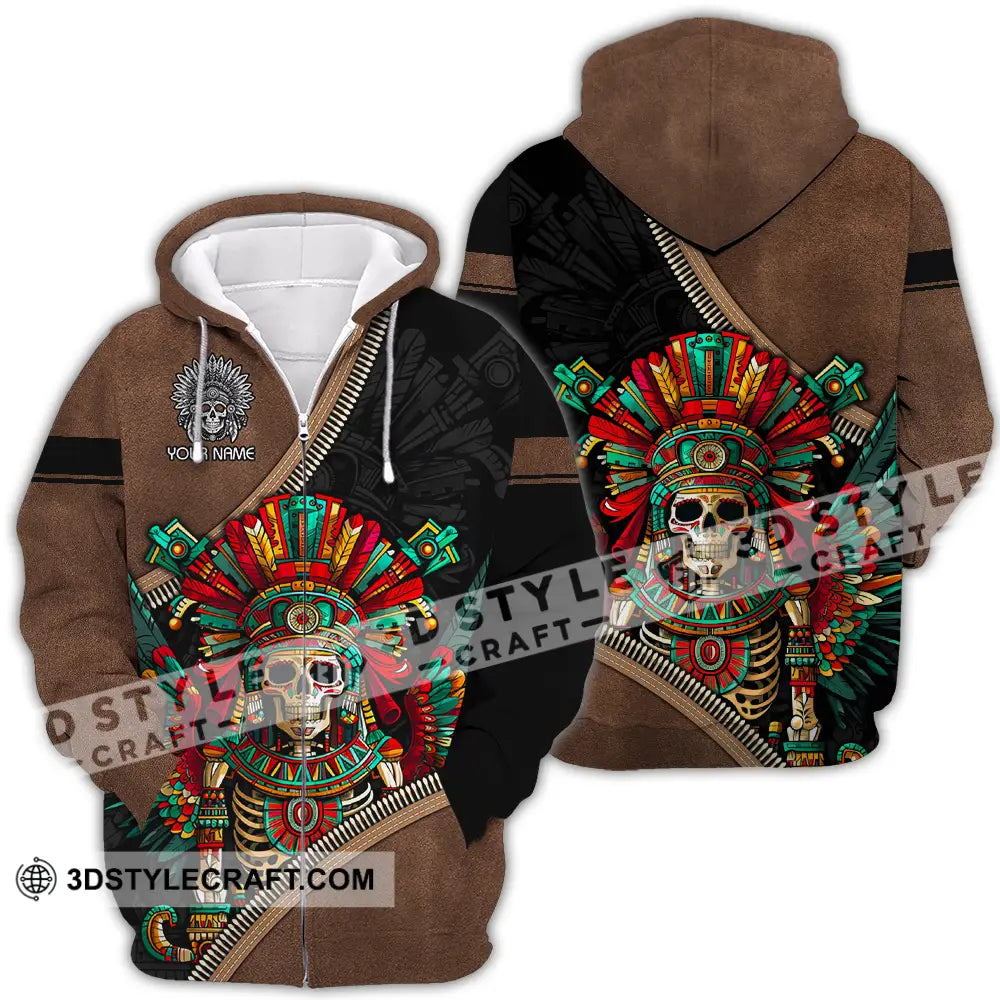 Unisex Shirt - Custom Text Shirt Mexico Aztec Classic Shirt Zipper Hoodie / S T-shirt