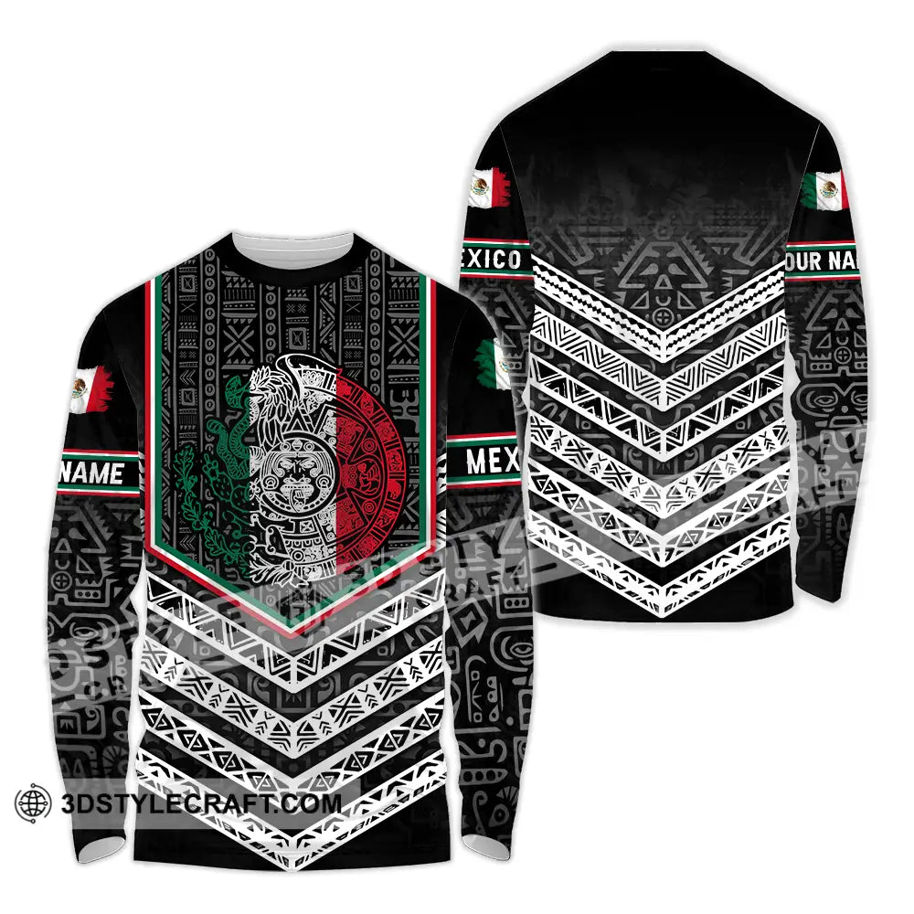 Unisex Shirt - Custom Text Shirt Mexico Aztec Shirt Long Sleeve Shirt / S T-shirt