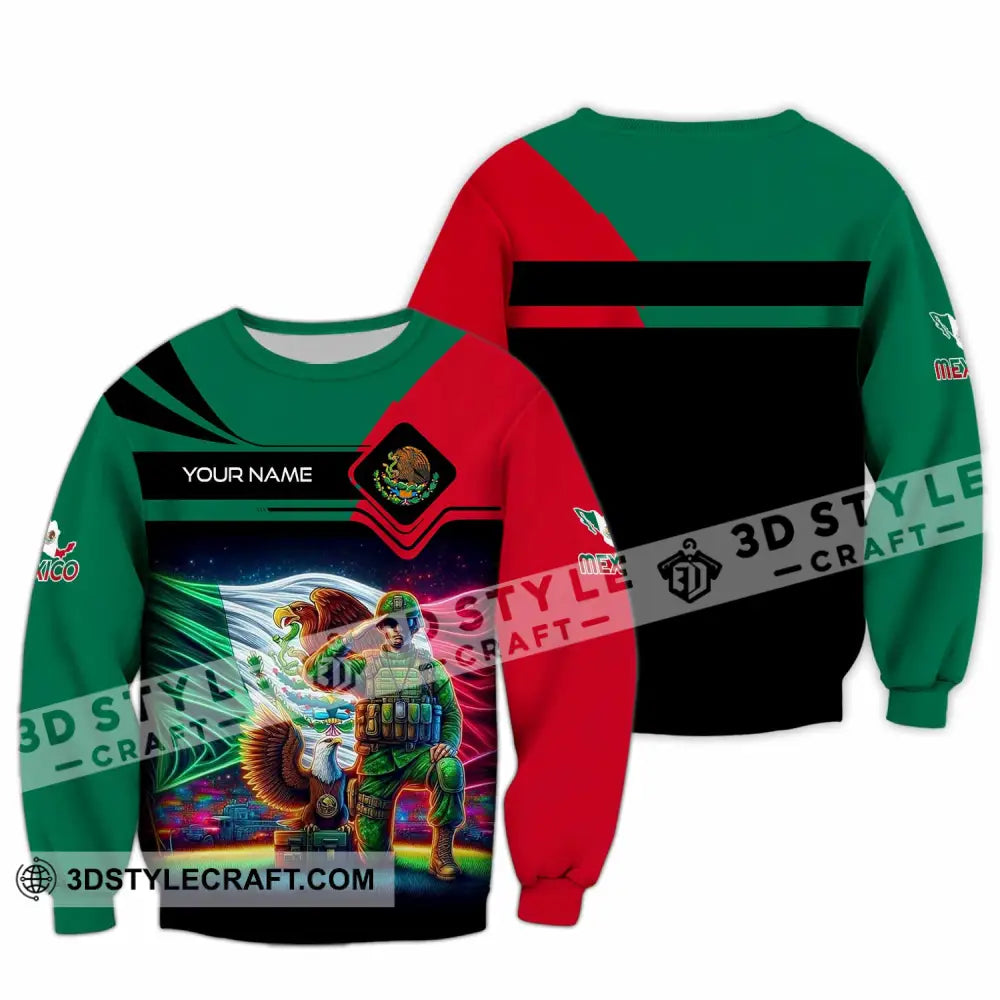 Unisex Shirt - Custom Text Shirt Mexico Long Sleeve / S T-shirt