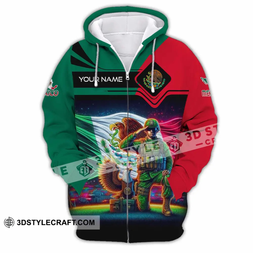 Unisex Shirt - Custom Text Shirt Mexico Zipper Hoodie / S T-shirt