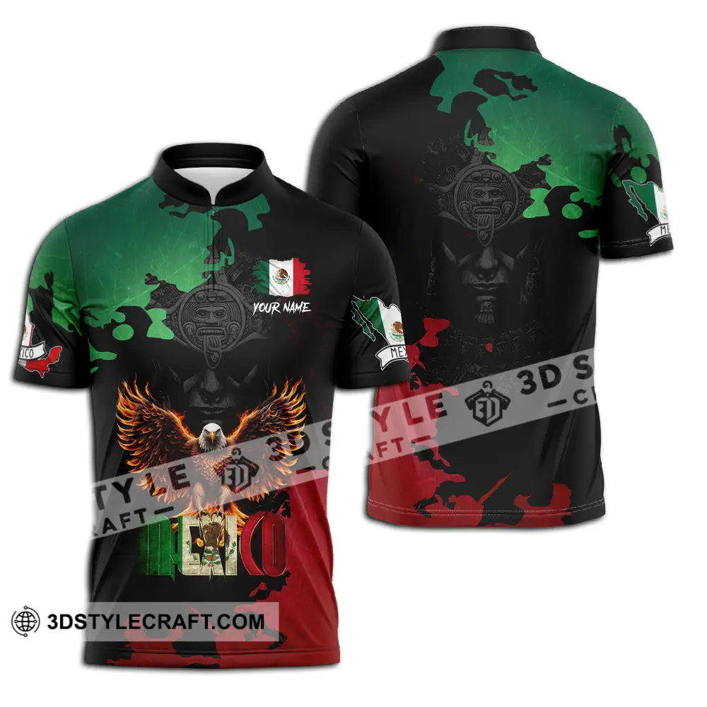 Unisex Shirt - Custom Text Shirt Mexico Shirt Zipper Polo Shirt / S T-shirt