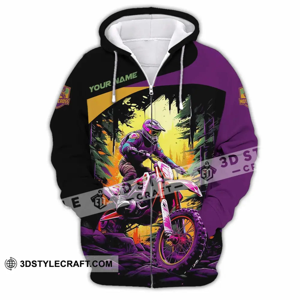 Unisex Shirt - Custom Text Shirt Mountain Bike Shirt Zipper Hoodie / S T-shirt