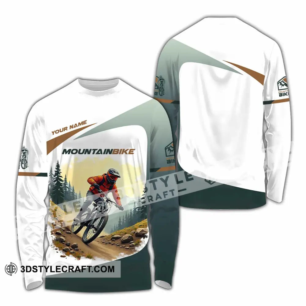 Unisex Shirt - Custom Text Shirt Mountain Bike Shirt Long Sleeve Shirt / S T-shirt