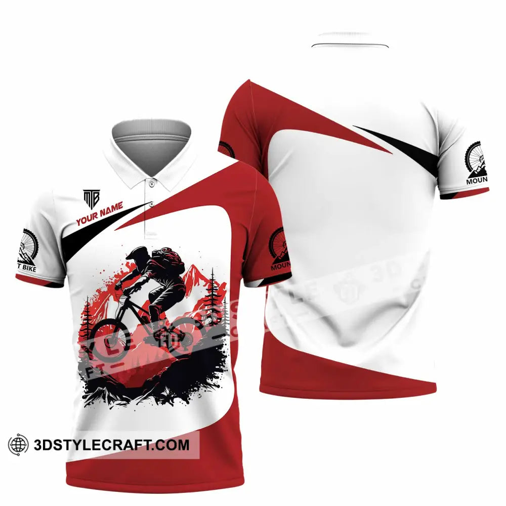 Unisex Shirt - Custom Text Mountain Bike Polo / S T-Shirt