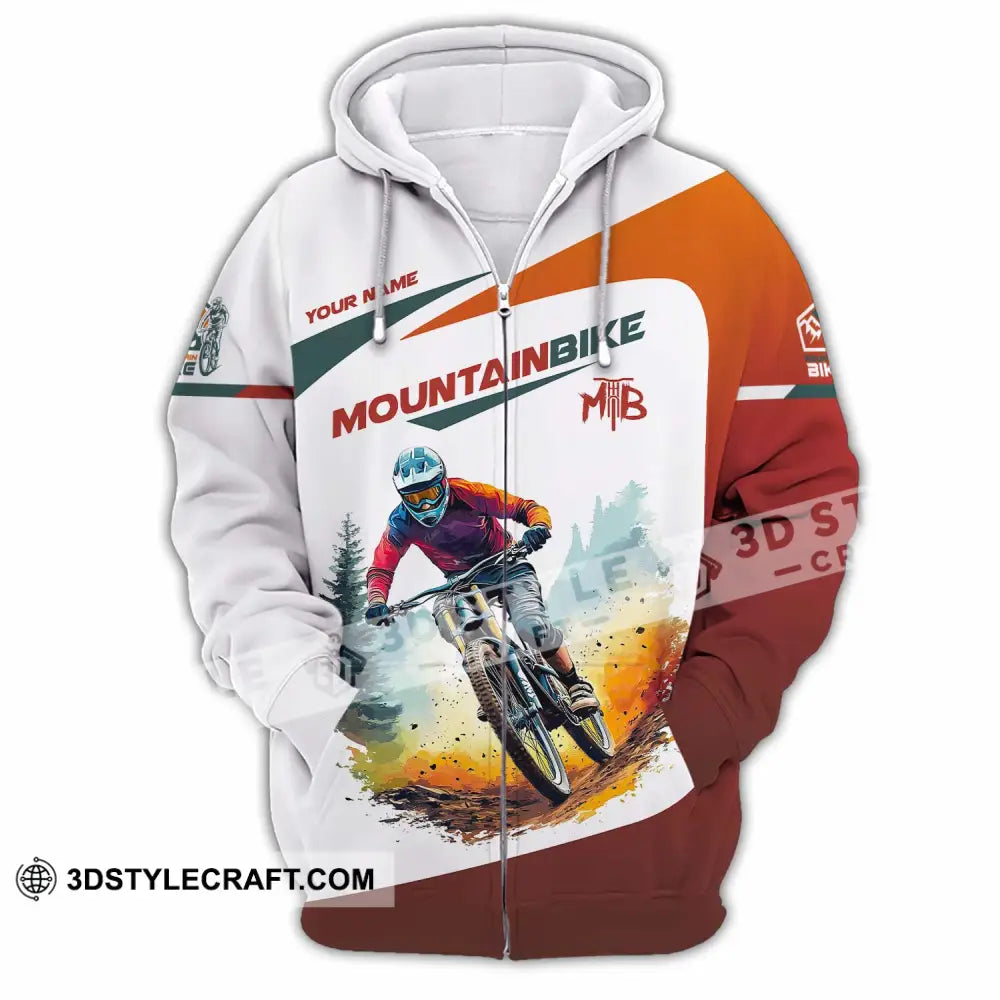 Unisex Shirt - Custom Text Shirt Mountain Bike Shirt Zipper Hoodie / S T-shirt