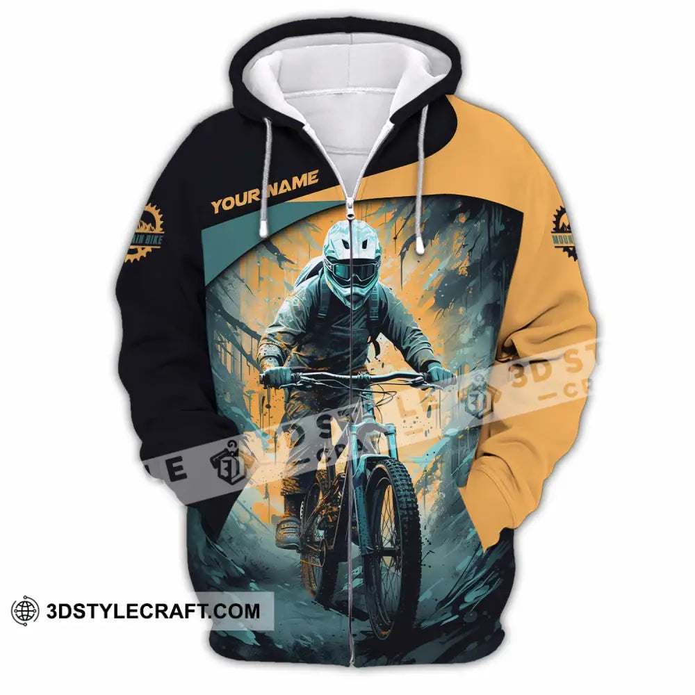 Unisex Shirt - Custom Text Shirt Mountain Bike Shirt Zipper Hoodie / S T-shirt